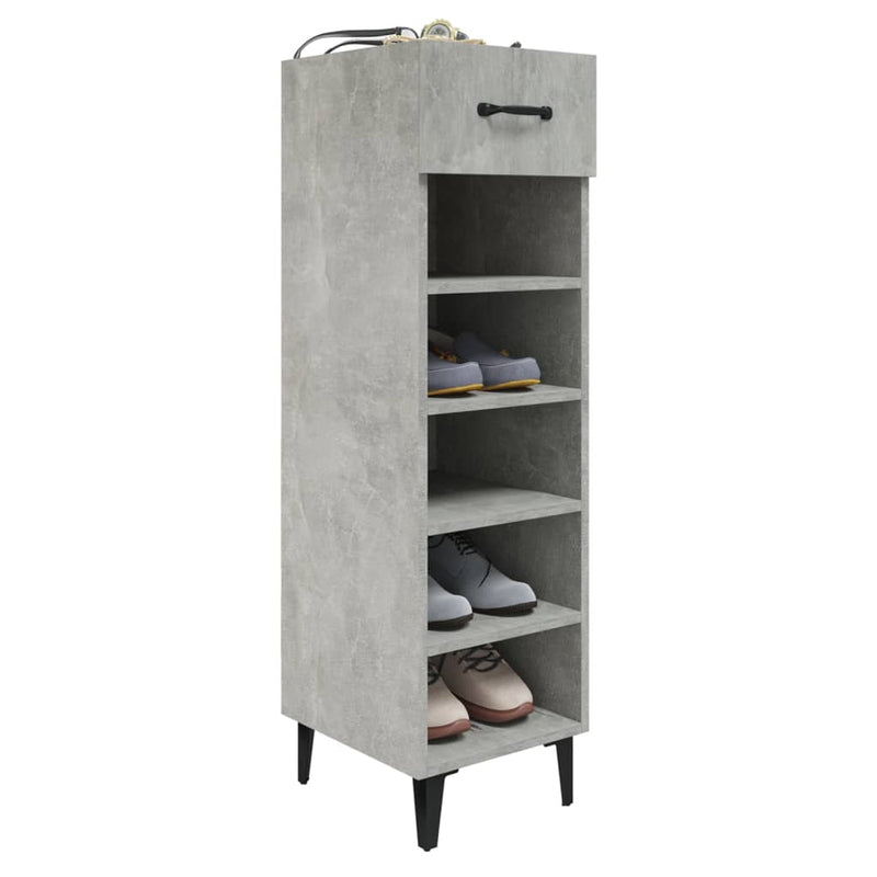 vidaXL betonszürke szerelt fa cipősszekrény 30 x 35 x 105 cm