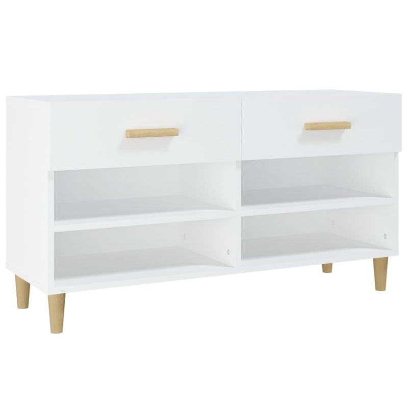 vidaXL fehér szerelt fa cipősszekrény 102 x 35 x 55 cm