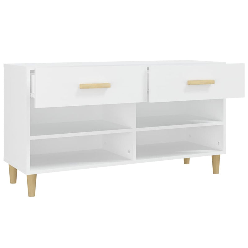 vidaXL fehér szerelt fa cipősszekrény 102 x 35 x 55 cm