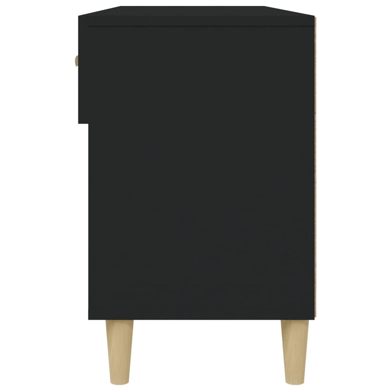 vidaXL fekete szerelt fa cipősszekrény 102x35x55 cm