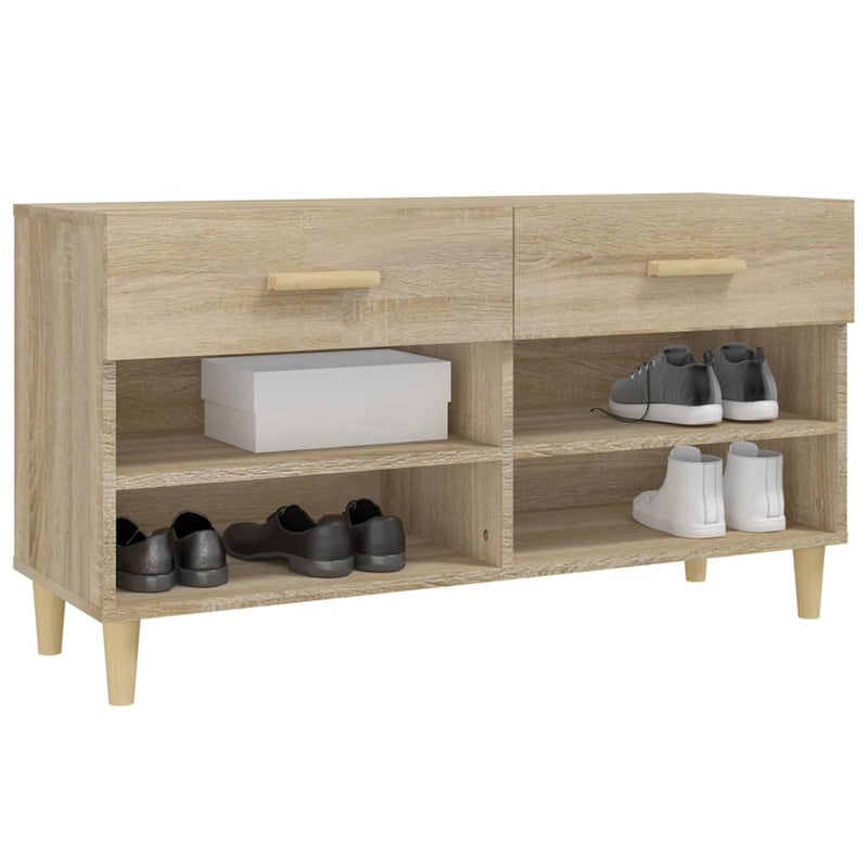 vidaXL sonoma-tölgyszínű szerelt fa cipőszekrény 102x35x55 cm