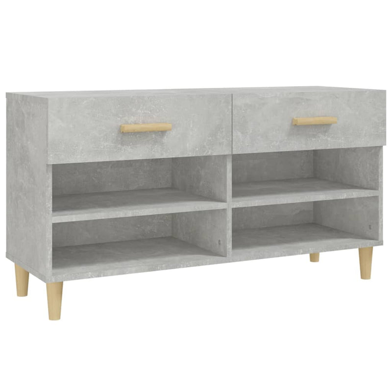 vidaXL betonszürke szerelt fa cipőszekrény 102x35x55 cm