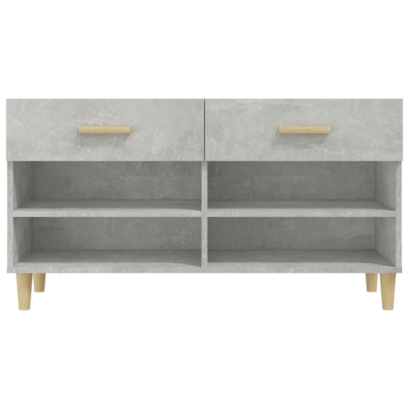 vidaXL betonszürke szerelt fa cipőszekrény 102x35x55 cm