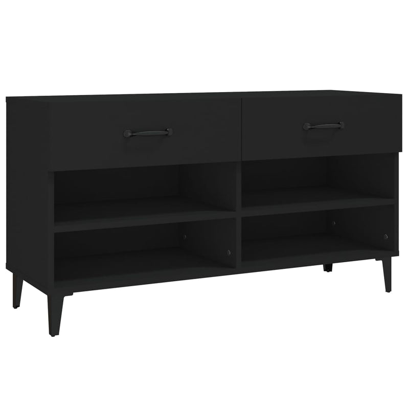 vidaXL fekete szerelt fa cipősszekrény 102x35x55 cm