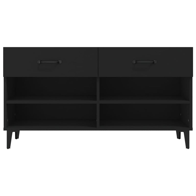 vidaXL fekete szerelt fa cipősszekrény 102x35x55 cm