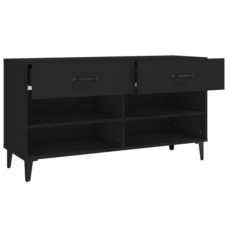 vidaXL fekete szerelt fa cipősszekrény 102x35x55 cm