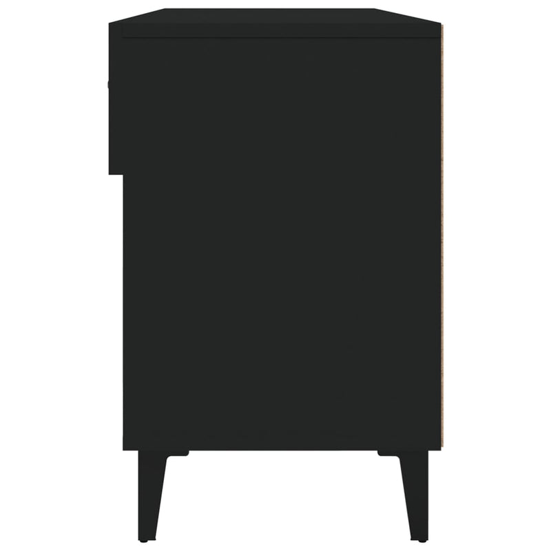 vidaXL fekete szerelt fa cipősszekrény 102x35x55 cm