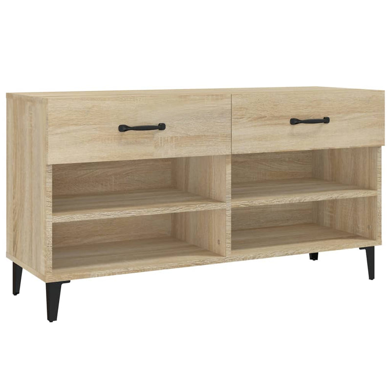 vidaXL sonoma-tölgyszínű szerelt fa cipőszekrény 102x35x55 cm