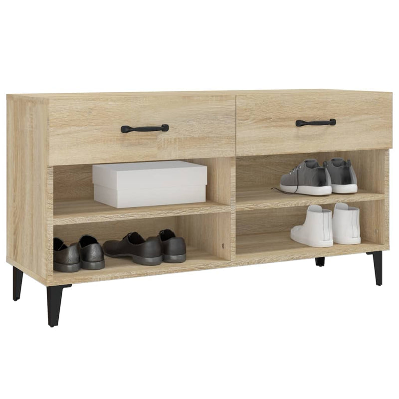vidaXL sonoma-tölgyszínű szerelt fa cipőszekrény 102x35x55 cm