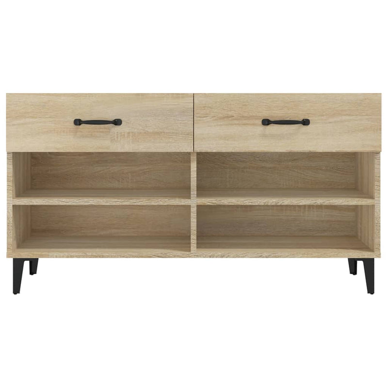 vidaXL sonoma-tölgyszínű szerelt fa cipőszekrény 102x35x55 cm
