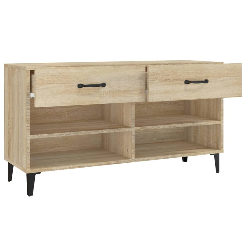 vidaXL sonoma-tölgyszínű szerelt fa cipőszekrény 102x35x55 cm