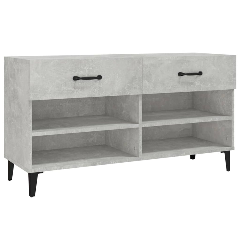 vidaXL betonszürke szerelt fa cipőszekrény 102x35x55 cm