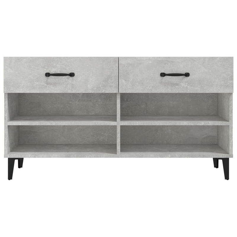 vidaXL betonszürke szerelt fa cipőszekrény 102x35x55 cm