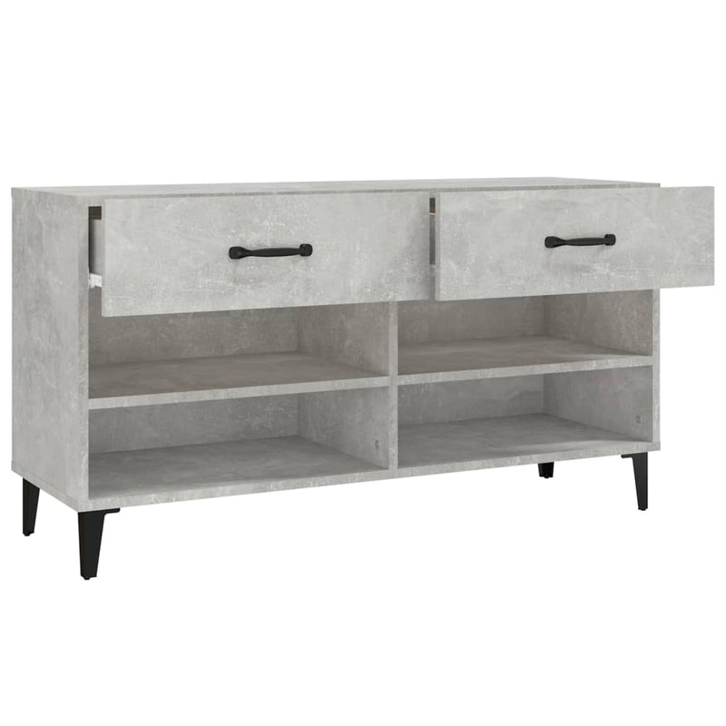 vidaXL betonszürke szerelt fa cipőszekrény 102x35x55 cm
