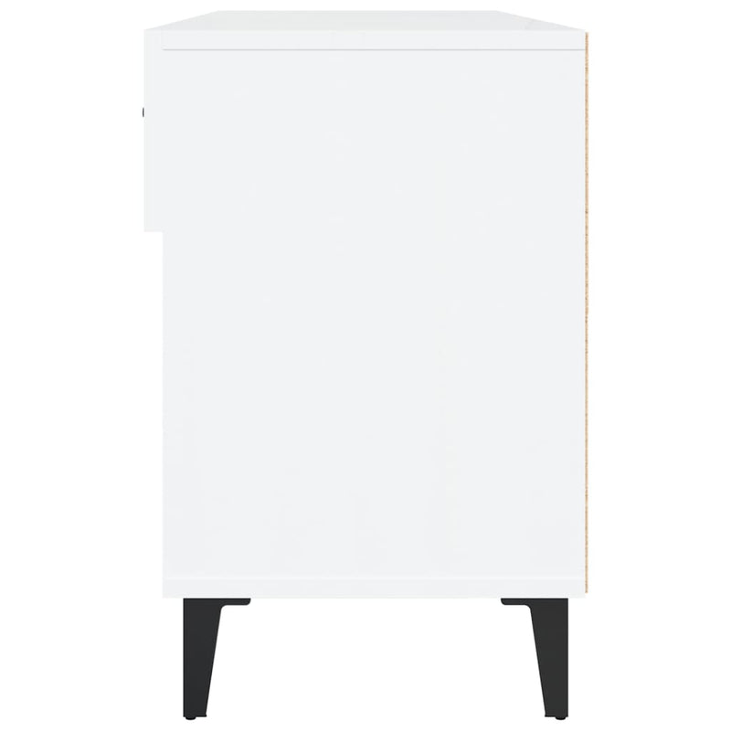 vidaXL magasfényű fehér szerelt fa cipőszekrény 102x35x55 cm