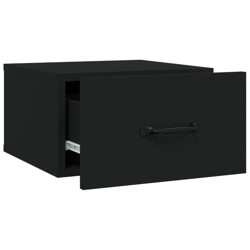 vidaXL 2 db fekete falra szerelhető éjjeliszekrény 35 x 35 x 20 cm