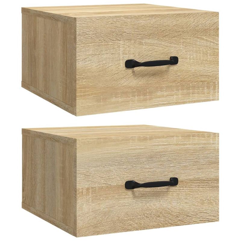 vidaXL 2 db sonoma tölgy falra szerelhető éjjeliszekrény 35x35x20 cm