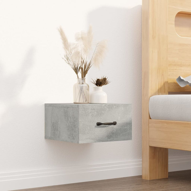 vidaXL betonszürke falra szerelhető éjjeliszekrény 35x35x20 cm