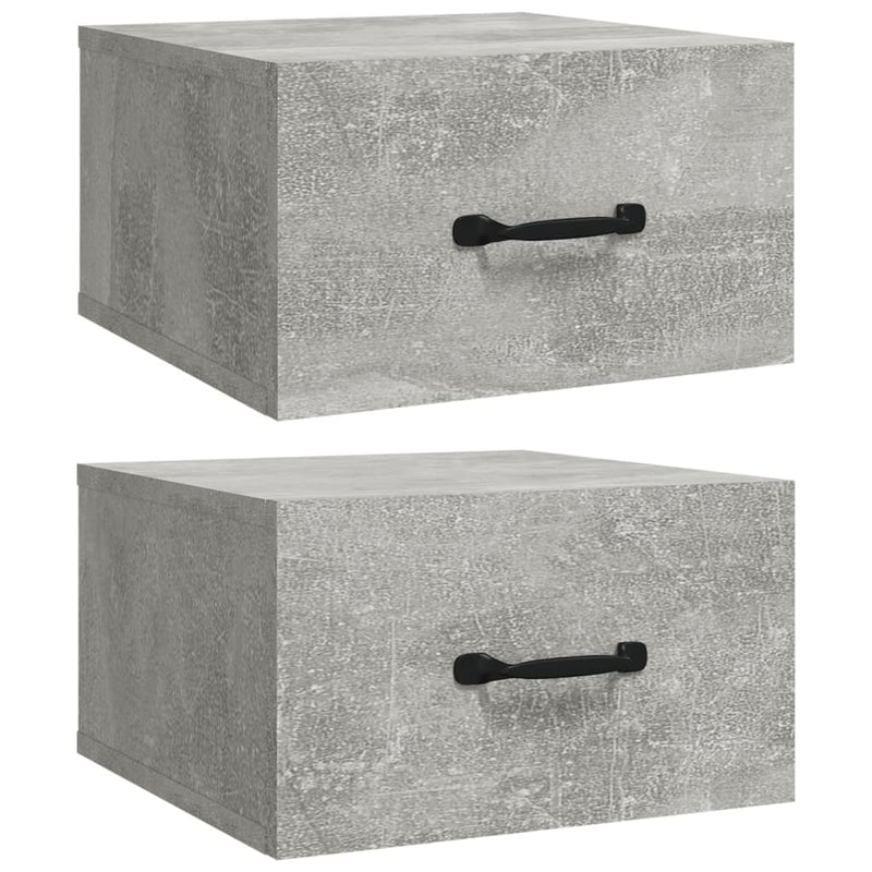 vidaXL 2 db betonszürke falra szerelhető éjjeliszekrény 35x35x20 cm