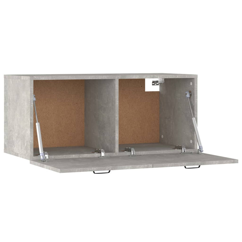 vidaXL betonszürke szerelt fa faliszekrény 80 x 36,5 x 35 cm