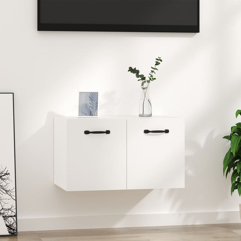 vidaXL magasfényű fehér szerelt fa faliszekrény 80 x 36,5 x 35 cm