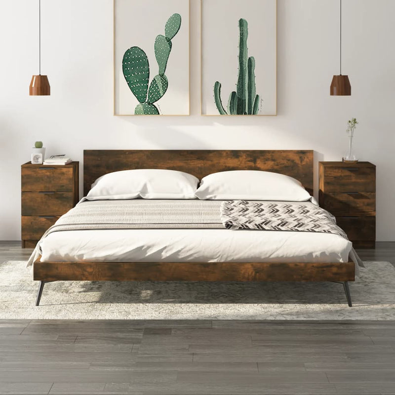 vidaXL 2 db füstös tölgyszínű éjjeliszekrény 40 x 36 x 65 cm