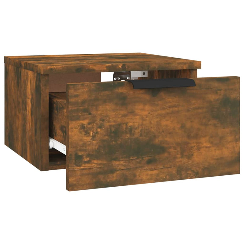 vidaXL 2 db füstös tölgy falra szerelhető éjjeliszekrény 34x30x20 cm