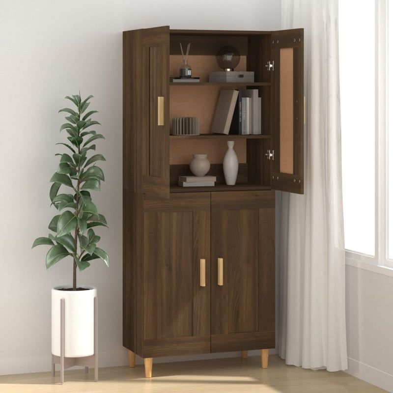 vidaXL barna tölgyszínű szerelt fa tálalószekrény 69,5 x 34 x 90 cm