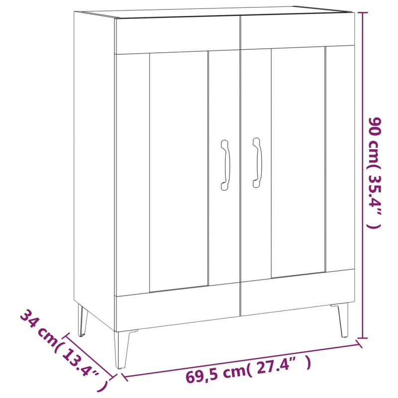 vidaXL barna tölgy színű szerelt fa tálalószekrény 69,5 x 34 x 90 cm