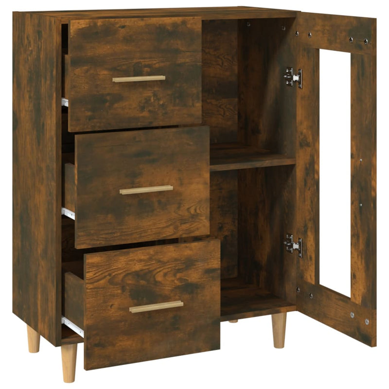 vidaXL füstös tölgy színű szerelt fa tálalószekrény 69,5 x 34 x 90 cm