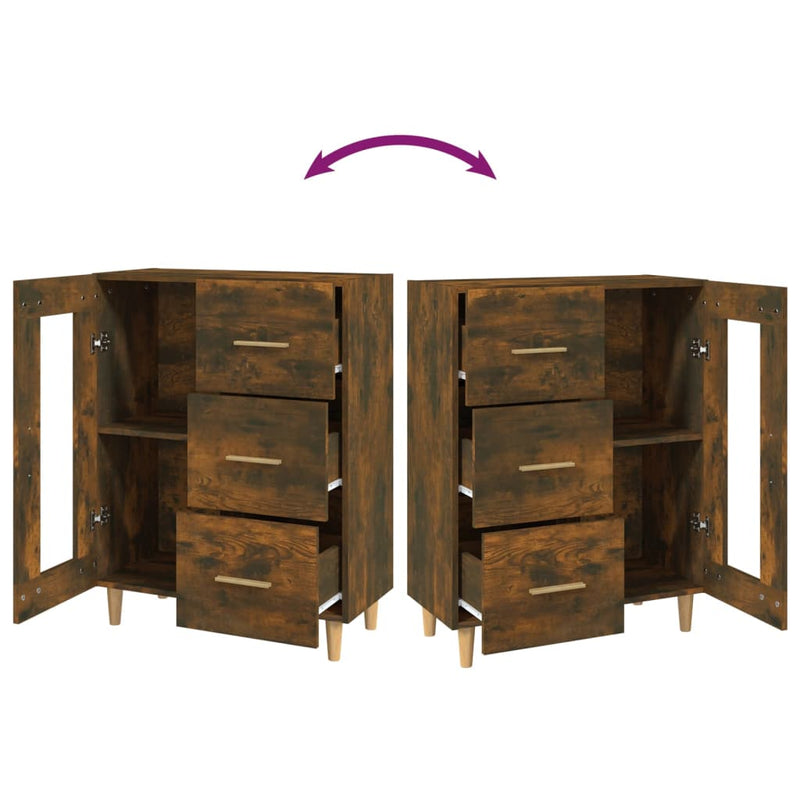 vidaXL füstös tölgy színű szerelt fa tálalószekrény 69,5 x 34 x 90 cm