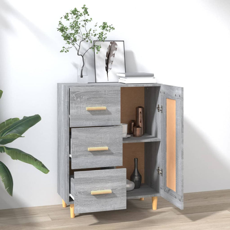 vidaXL szürke sonoma színű szerelt fa tálalószekrény 69,5 x 34 x 90 cm