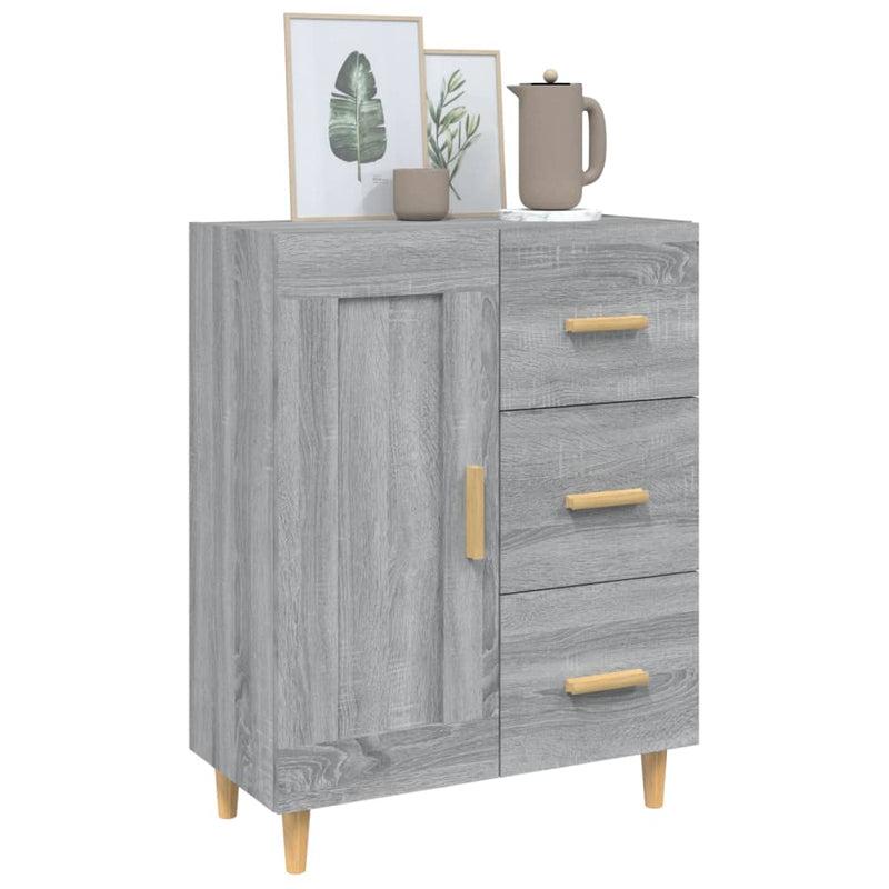 vidaXL szürke sonoma színű szerelt fa tálalószekrény 69,5 x 34 x 90 cm