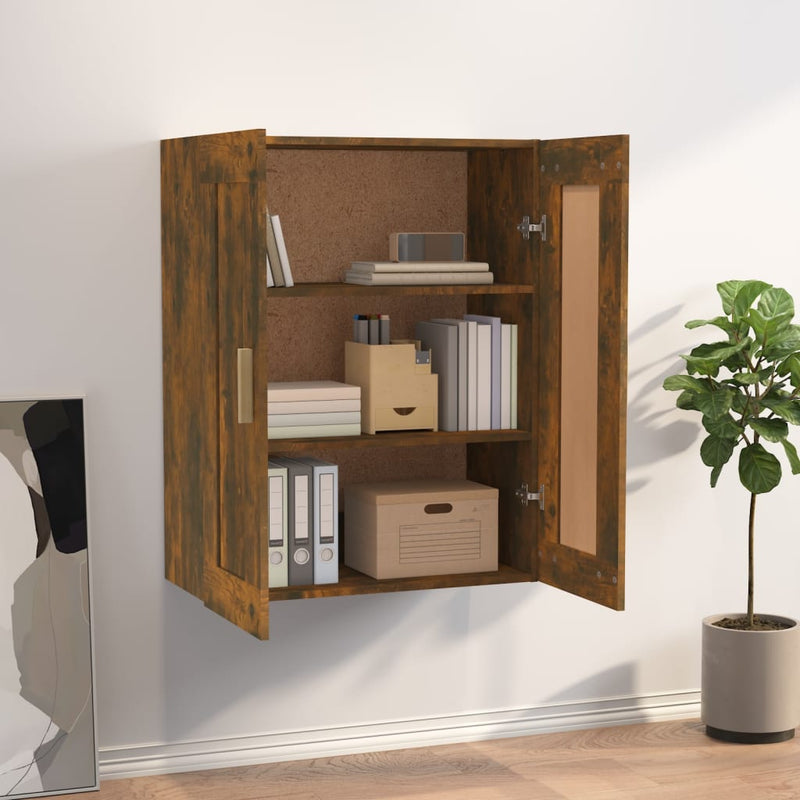 vidaXL füstös tölgy színű szerelt fa faliszekrény 69,5 x 32,5 x 90 cm