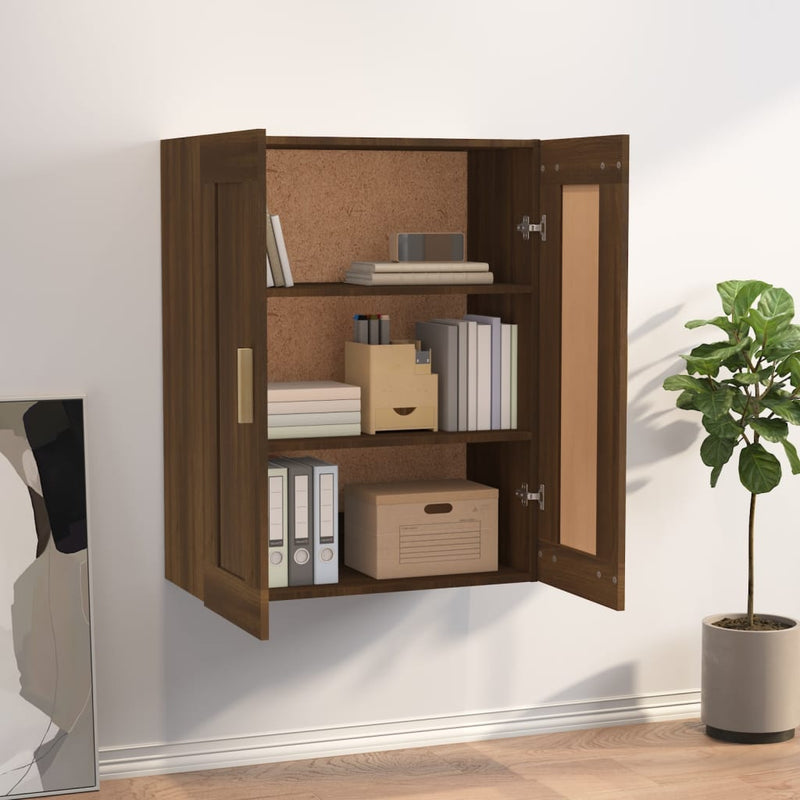 vidaXL barna tölgyszínű szerelt fa faliszekrény 69,5 x 32,5 x 90 cm