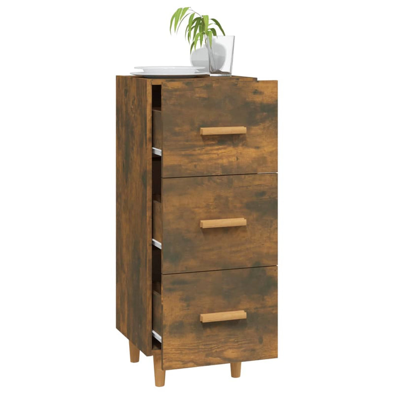 vidaXL füstös tölgy színű szerelt fa tálalószekrény 34,5 x 34 x 90 cm