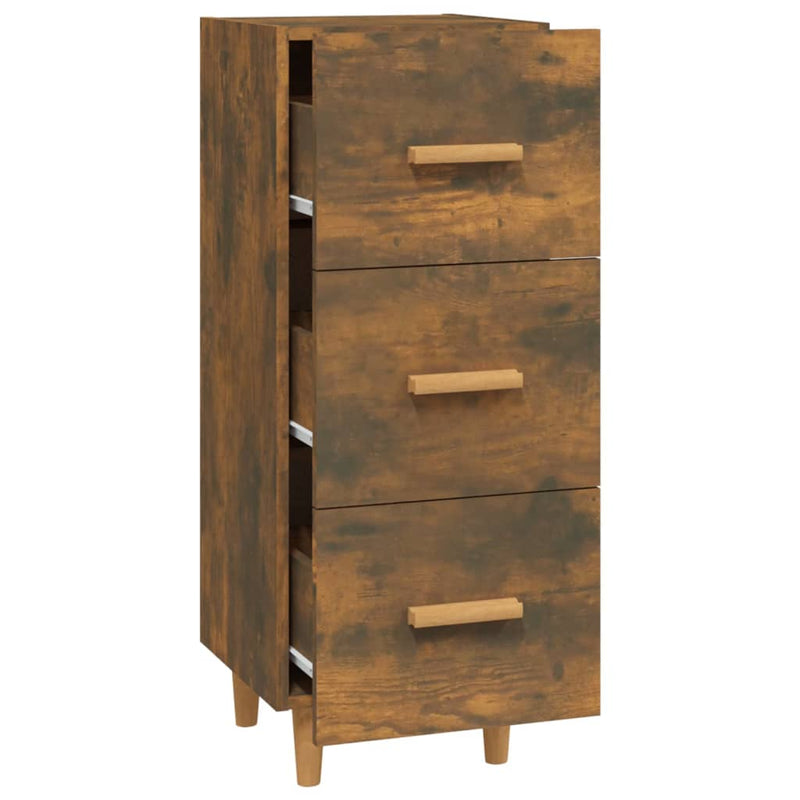 vidaXL füstös tölgy színű szerelt fa tálalószekrény 34,5 x 34 x 90 cm