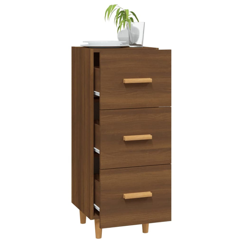 vidaXL barna tölgy színű szerelt fa tálalószekrény 34,5 x 34 x 90 cm
