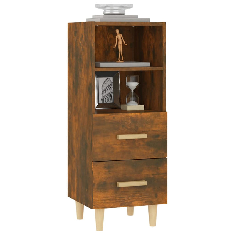 vidaXL füstös tölgy színű szerelt fa tálalószekrény 34,5 x 34 x 90 cm