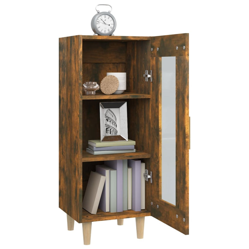 vidaXL füstös tölgy színű szerelt fa tálalószekrény 34,5 x 34 x 90 cm