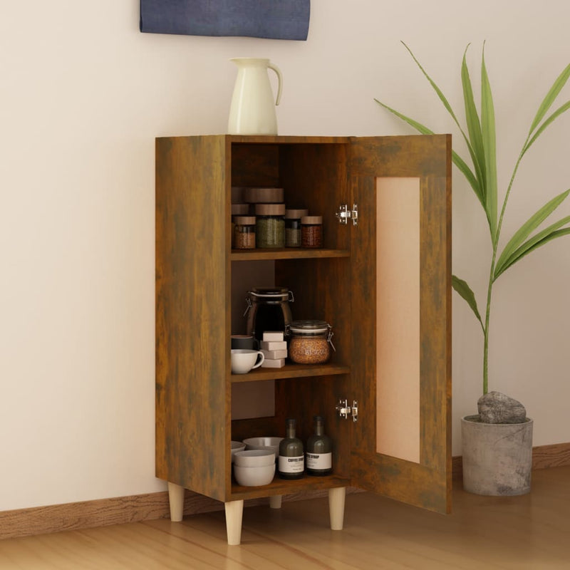 vidaXL füstös tölgy színű szerelt fa tálalószekrény 34,5 x 34 x 90 cm