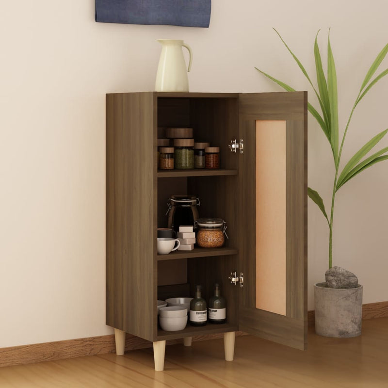 vidaXL barna tölgy színű szerelt fa tálalószekrény 34,5 x 34 x 90 cm