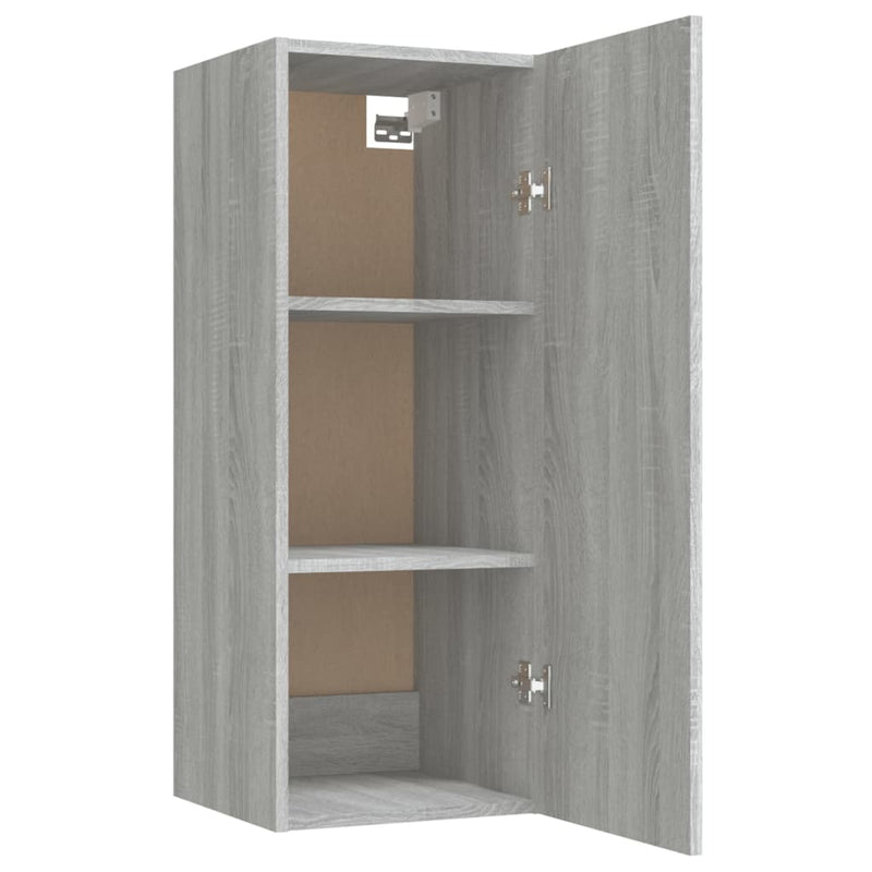 vidaXL szürke sonoma színű szerelt fa faliszekrény 34,5 x 34 x 90 cm