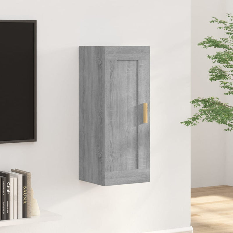 vidaXL szürke sonoma színű szerelt fa faliszekrény 35 x 34 x 90 cm