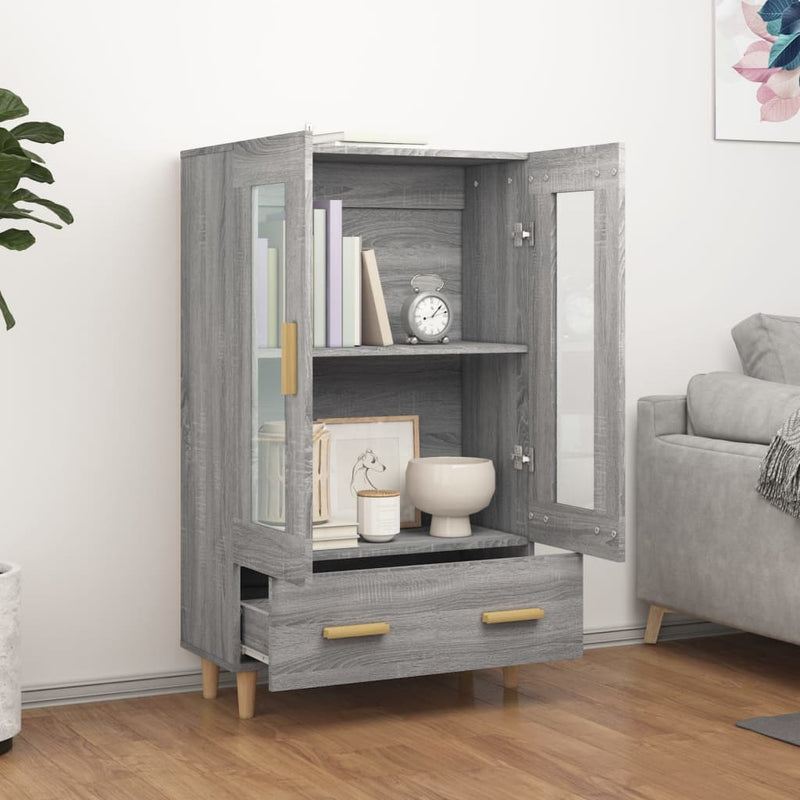 vidaXL szürke sonoma színű szerelt fa magasszekrény 70 x 31 x 115 cm