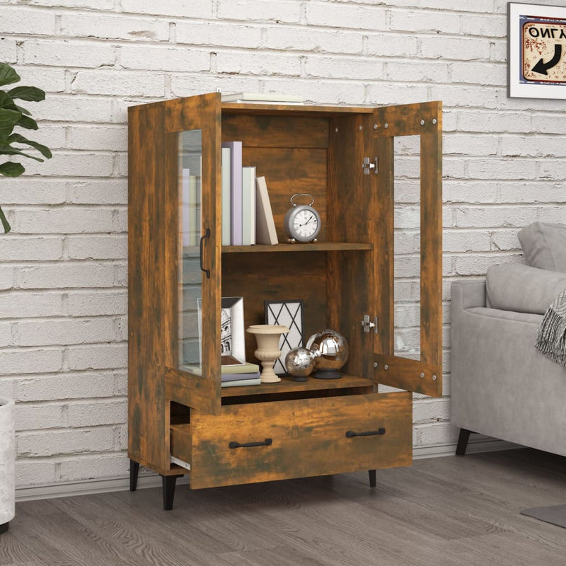 vidaXL füstös tölgy színű szerelt fa magasszekrény 70 x 31 x 115 cm