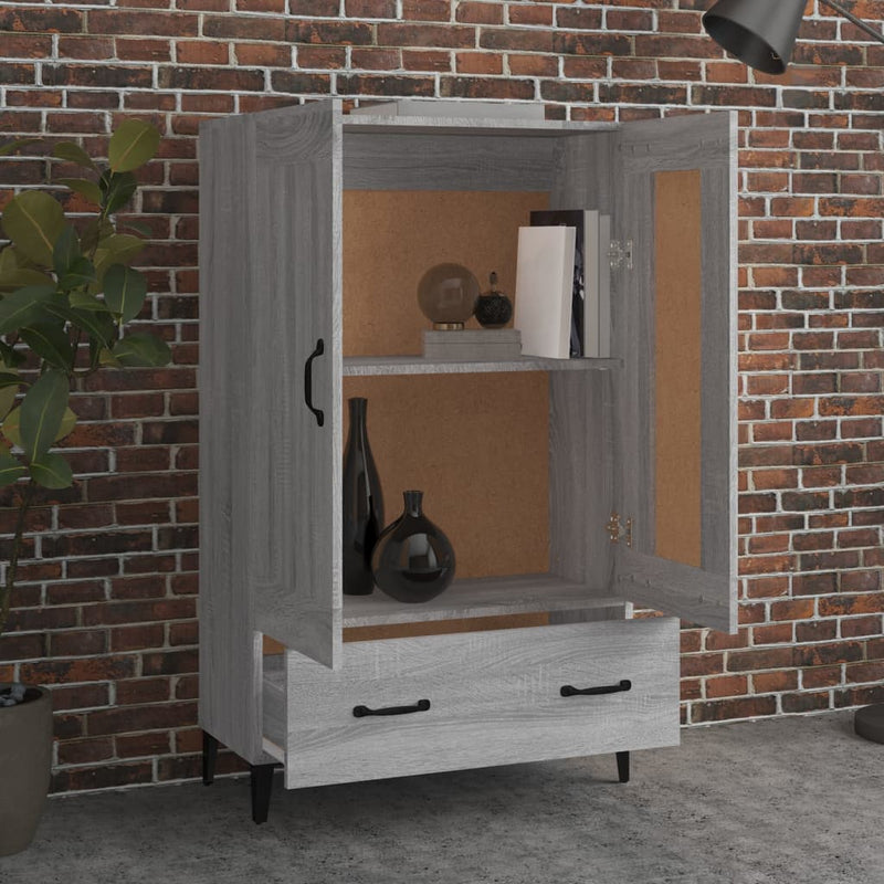 vidaXL szürke sonoma színű szerelt fa magasszekrény 70 x 31 x 115 cm