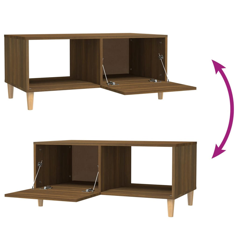 vidaXL barna tölgy színű szerelt fa dohányzóasztal 89,5 x 50 x 40 cm