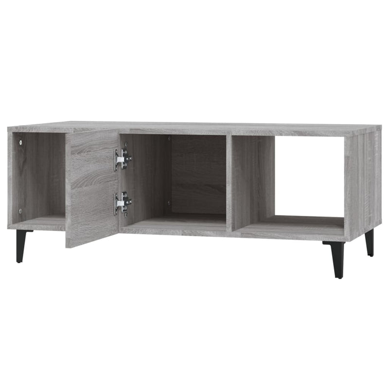 vidaXL szürke sonoma színű szerelt fa dohányzóasztal 102 x 50 x 40 cm