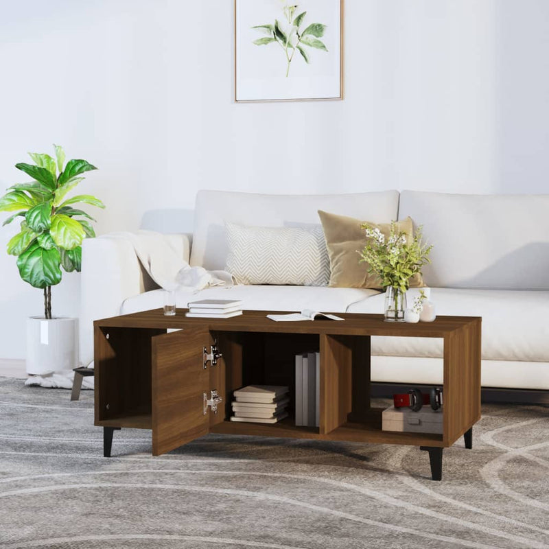 vidaXL barna tölgy színű szerelt fa dohányzóasztal 102 x 50 x 40 cm